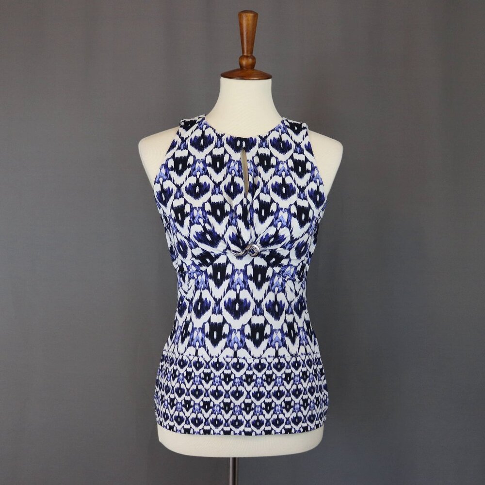 Roberto Cavalli Size 42 - Fits like a Small Sleeveless Top Blue White